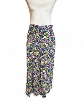 Zara Floral Multicolor Wide Leg Pants